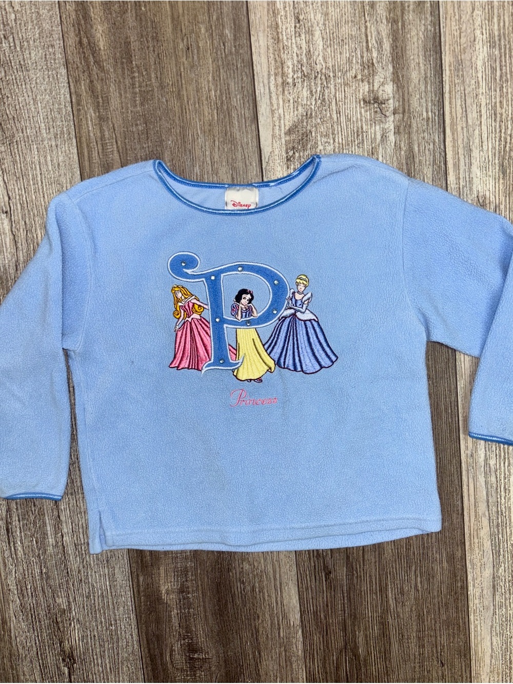 Vintage Disney Light Blue Princess Fleece Top XS 4/5